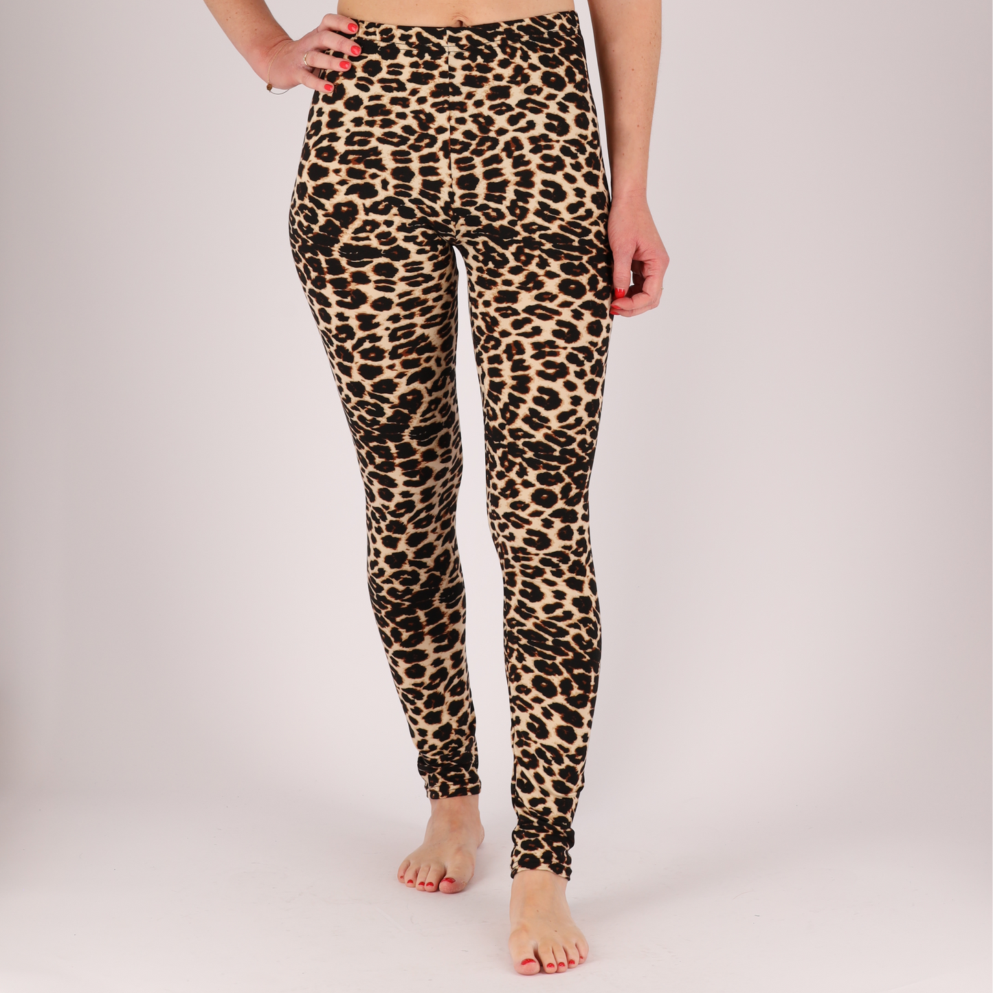 Leopard legging dames - Velvet - Multi Grijs/Beige - Superzacht