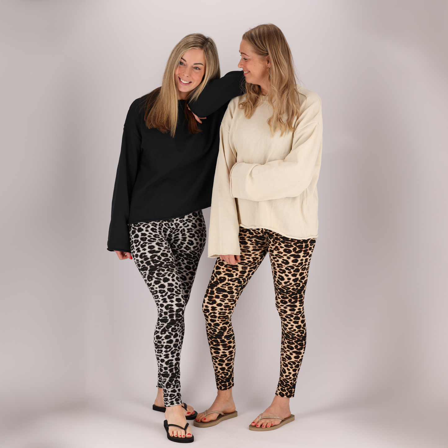 Leopard legging dames - Velvet - Multi Grijs/Beige - Superzacht