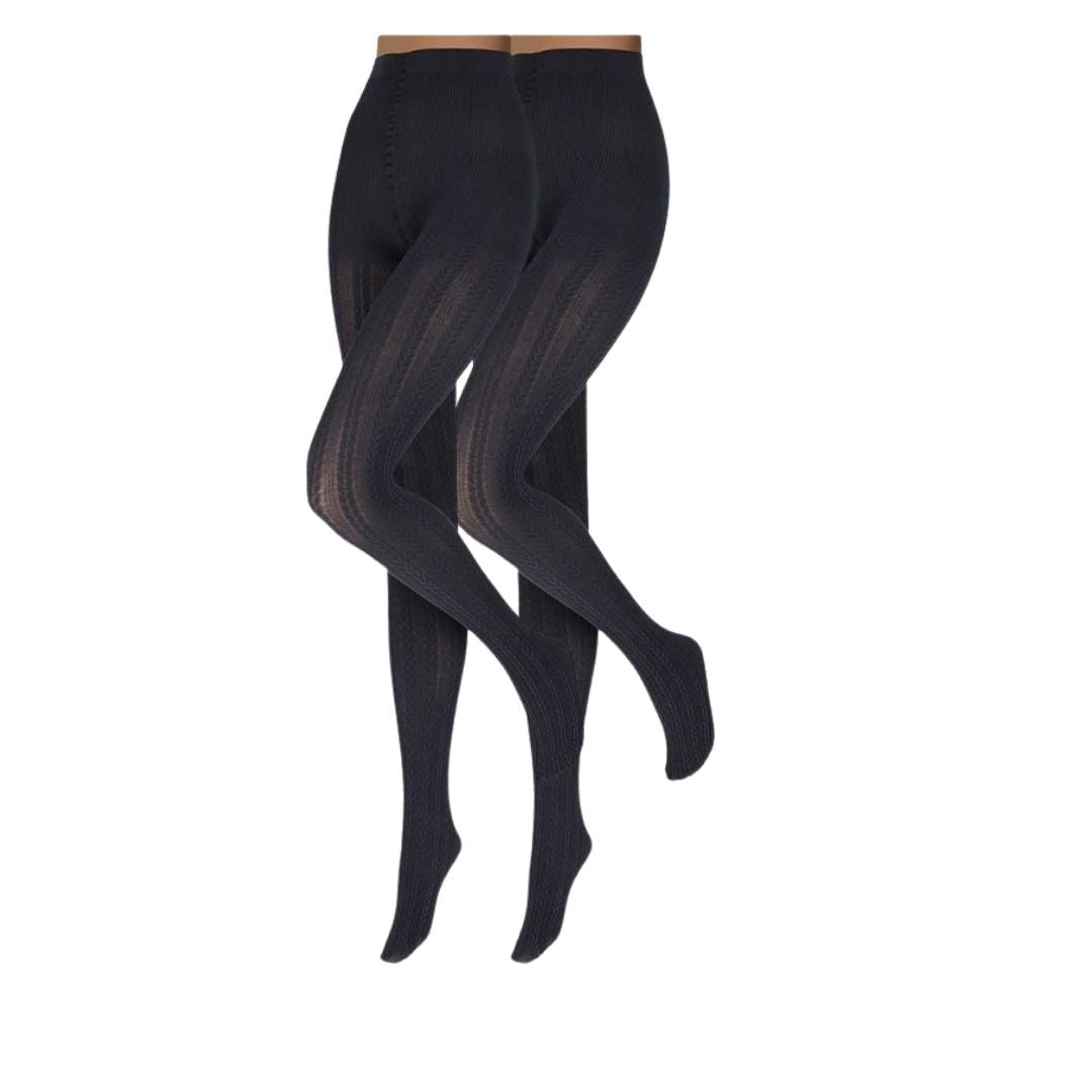 Sarlini – Damen-Strumpfhose mit Zopfmuster – Modal