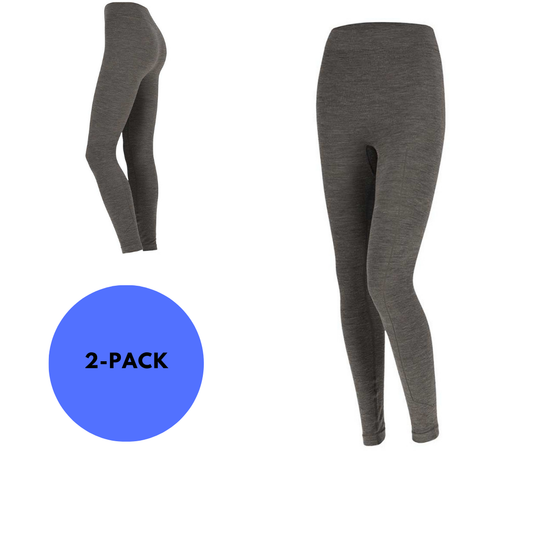 Pantalon thermique en laine pour dames - 2 pièces