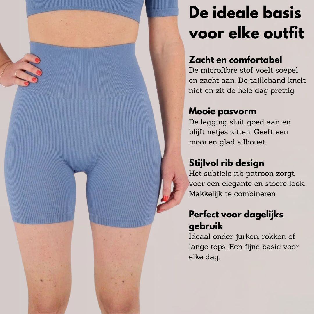 Korte legging dames - Ribbed- 4-Pack