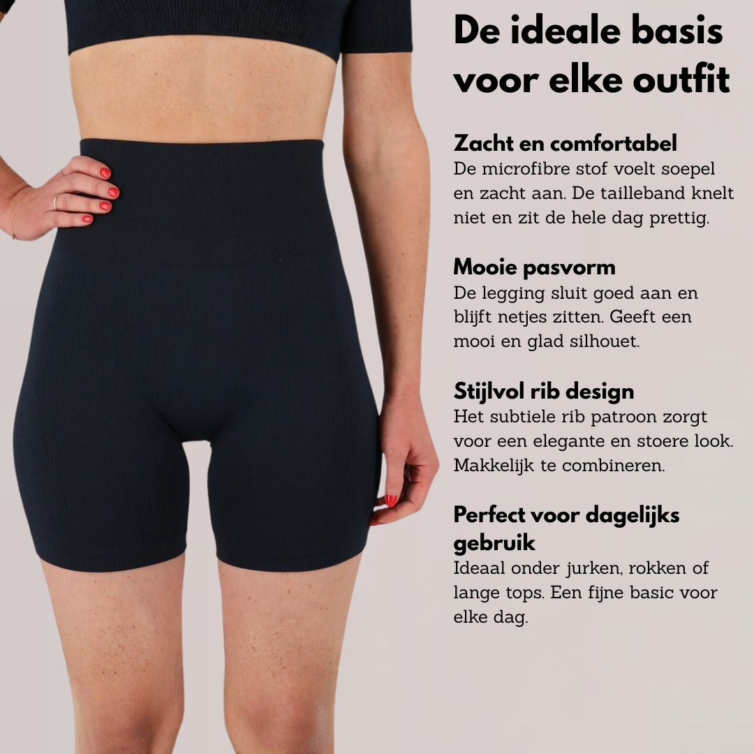 Kurze Leggings Damen – gerippt