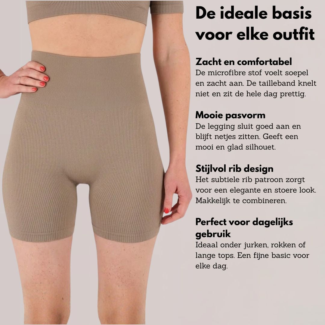 Kurze Leggings Damen – gerippt