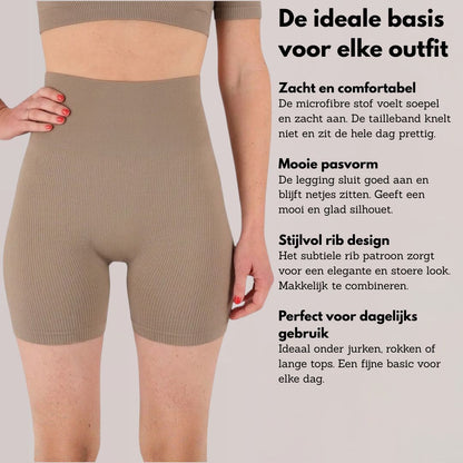 Kurze Leggings Damen – gerippt