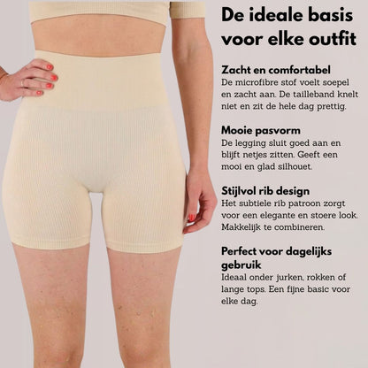 Kurze Leggings Damen – gerippt