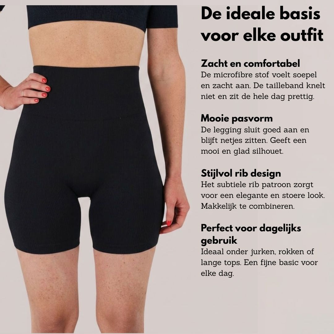 Kurze Leggings Damen – gerippt