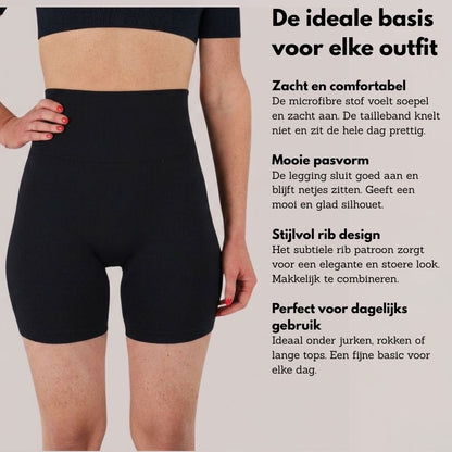 Kurze Leggings Damen – gerippt