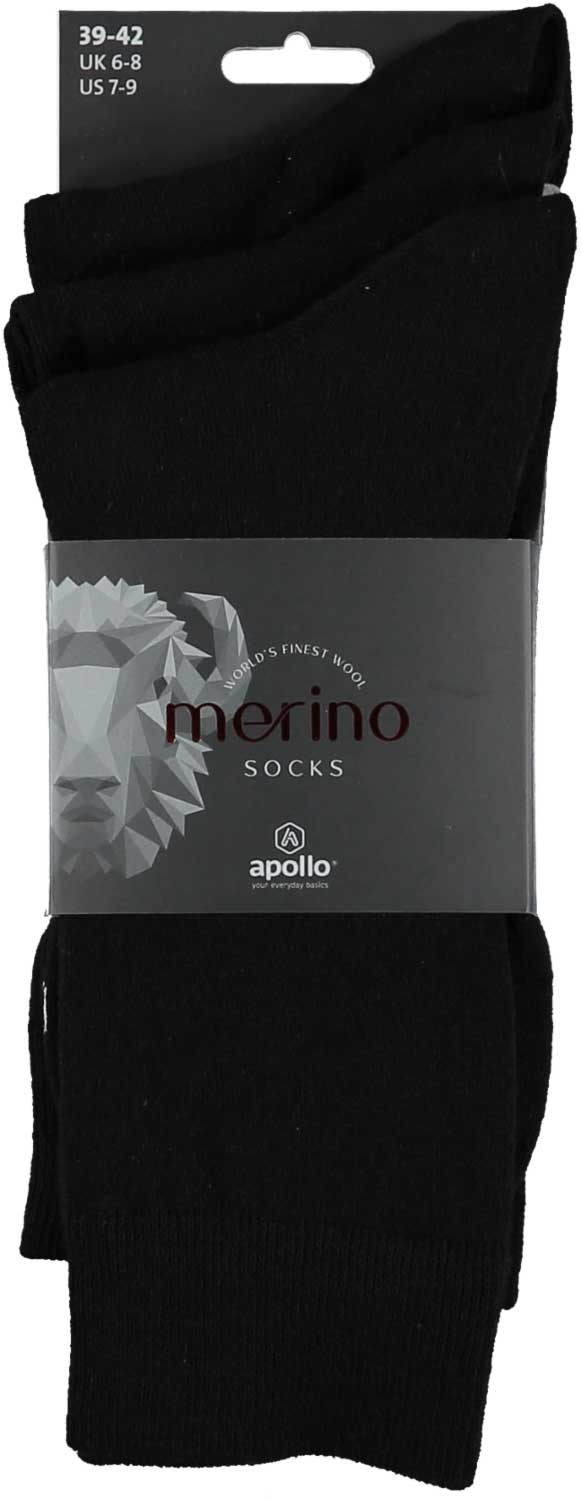 Socken aus Merinowolle - Unisex - Schwarz - 3er-Pack