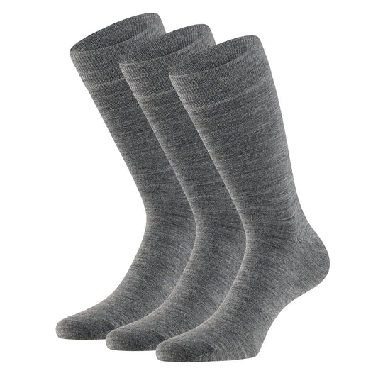 Merino Wollen Sokken - Unisex - Medium grijs - 3-Pak