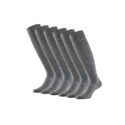 Kniestrümpfe aus Merinowolle – Unisex – Schwarz – 3er-Pack