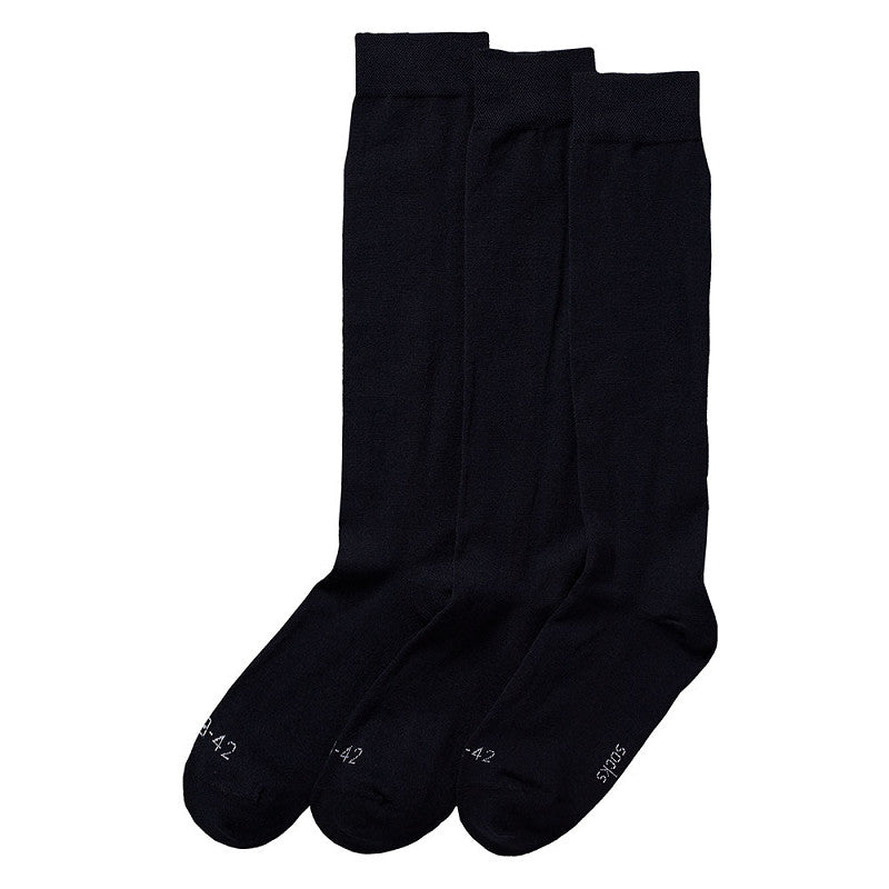 Kniestrümpfe aus Merinowolle – Unisex – Schwarz – 3er-Pack