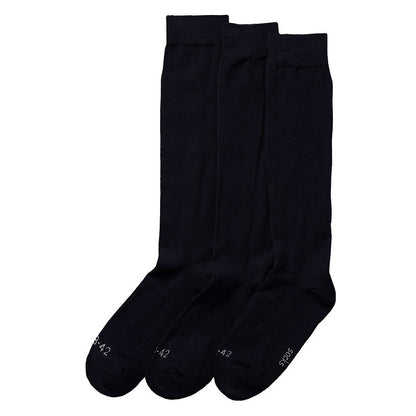 Kniestrümpfe aus Merinowolle – Unisex – Schwarz – 3er-Pack