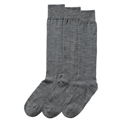 Kniestrümpfe aus Merinowolle – Unisex – Schwarz – 3er-Pack