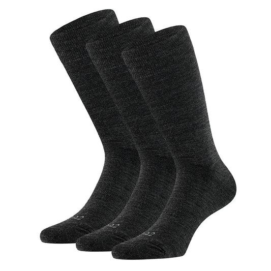 Merino wollen sokken unisex - Badstof zool - Antraciet