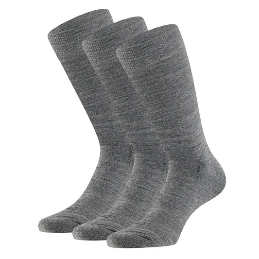 Chaussettes unisexes en laine mérinos - Semelle éponge - Gris moyen