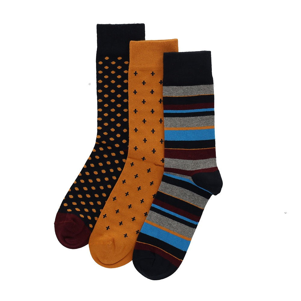 Chaussettes colorées à rayures pour hommes (paquet de 6)