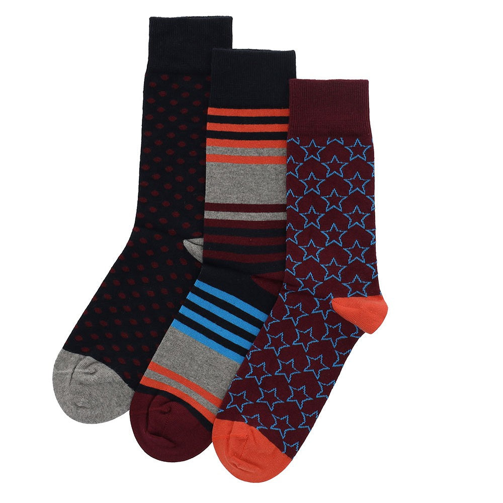 Chaussettes colorées à rayures pour hommes (paquet de 6)