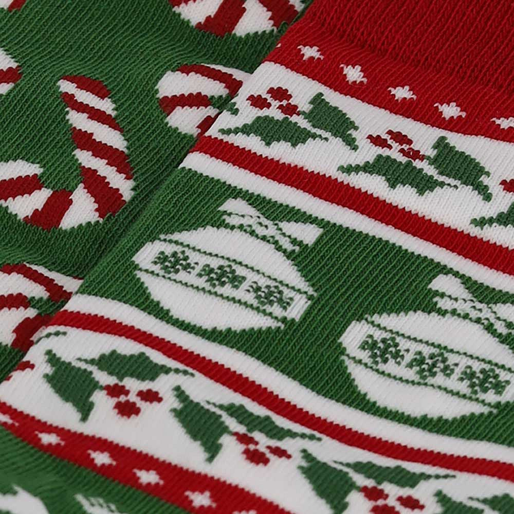 Kerstsokken heren in kerstbal - 6-Pack - Assorti