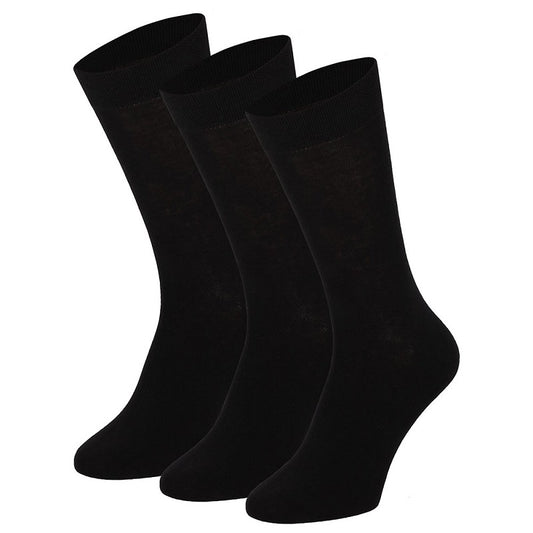 Chaussettes en coton pour hommes - Noir- Taille 47/50 - 3-Pak