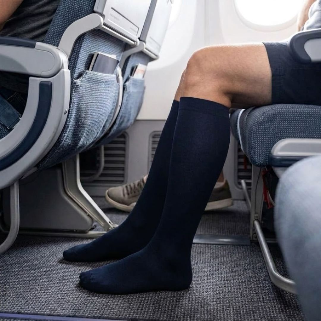 Chaussettes de compression Modal - Chaussettes de vol - 2-Pak