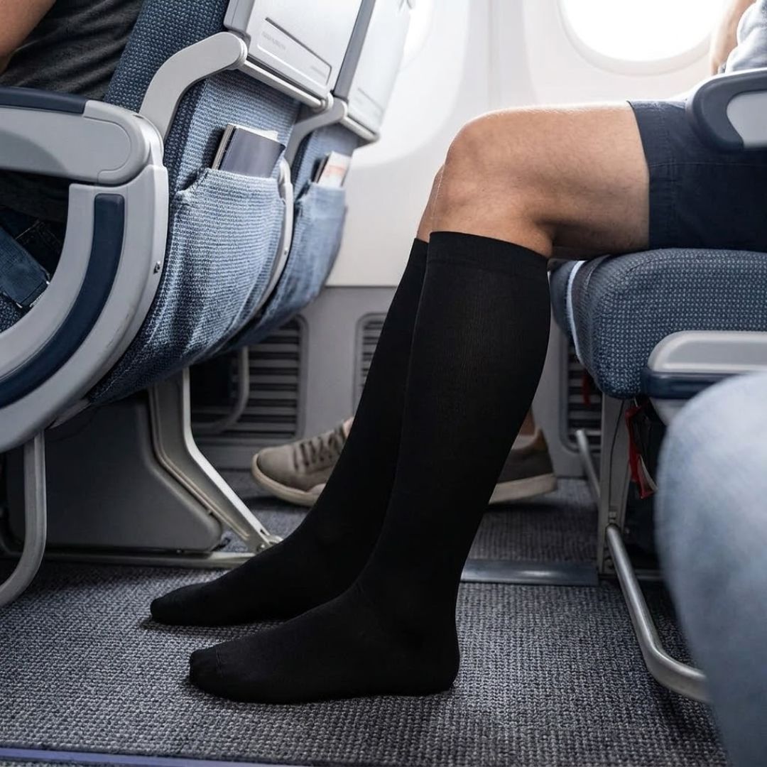 Chaussettes de compression Modal - Chaussettes de vol - 2-Pak