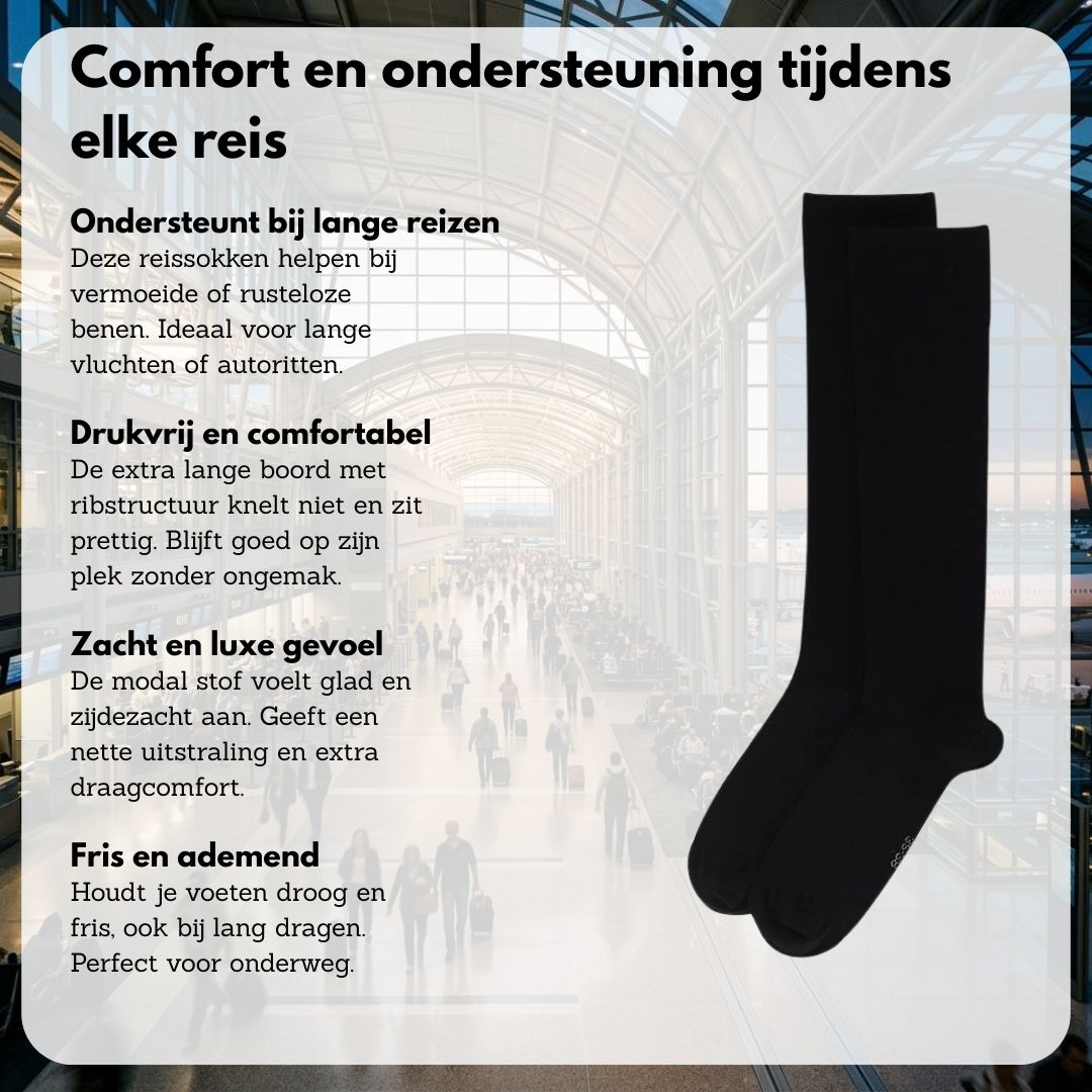 Chaussettes de compression Modal - Chaussettes de vol - 2-Pak