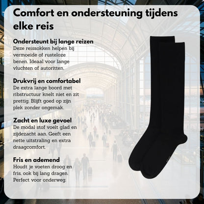 Chaussettes de compression Modal - Chaussettes de vol - 2-Pak