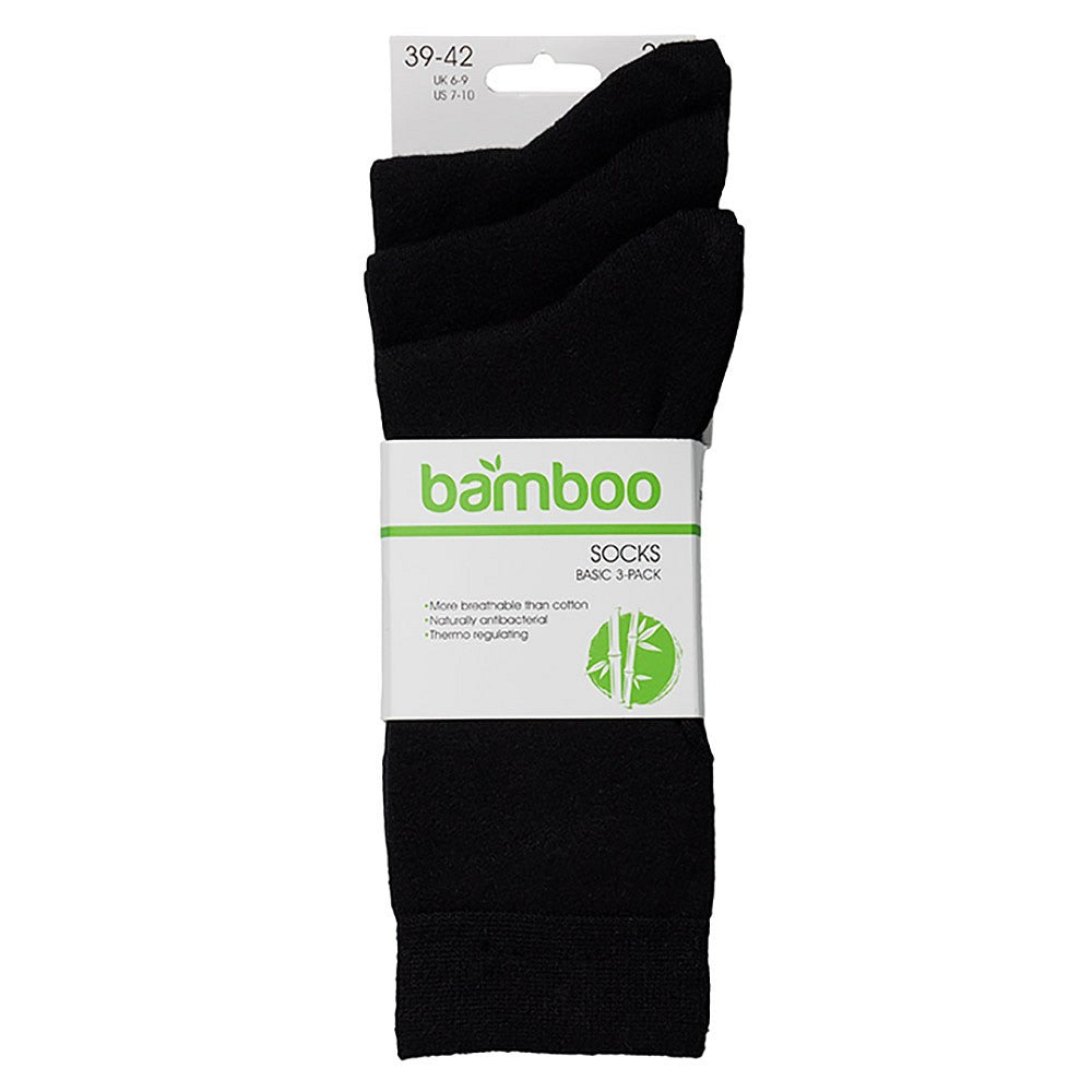 Bambussocken basic - Schwarz - 3er-Pack - Größe 43/46