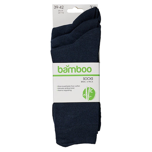 Bambussocken basic - Blau - 3er-Pack - Größe 35/38