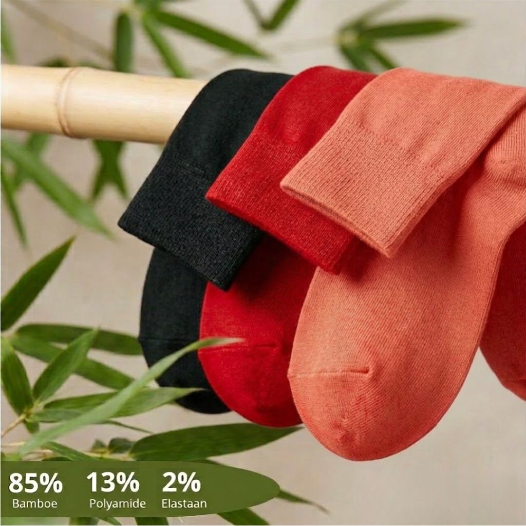 Bamboe sokken  - Kleurvol - Unisex - 3-Pack - Multi Rood