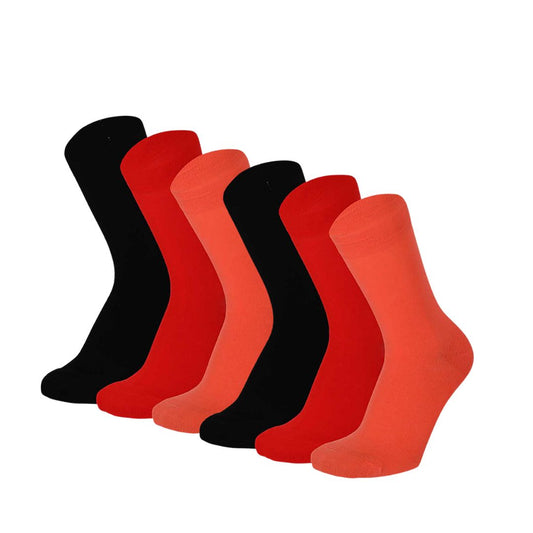 Bambussocken – Bunt – Unisex – 6er-Pack – Multi Rot
