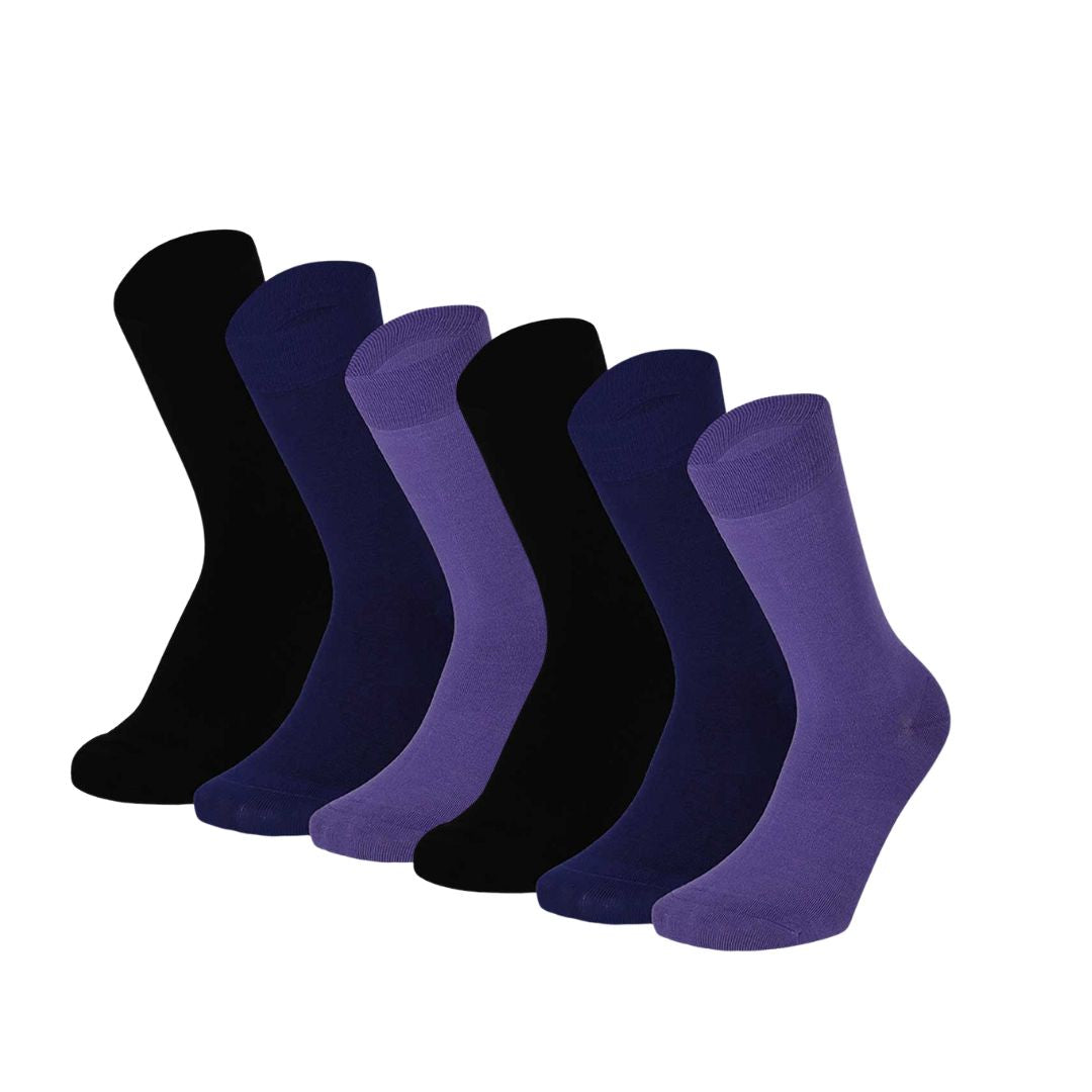 Bamboe sokken  - Kleurvol - Unisex - 6-Pack - Multi Paars