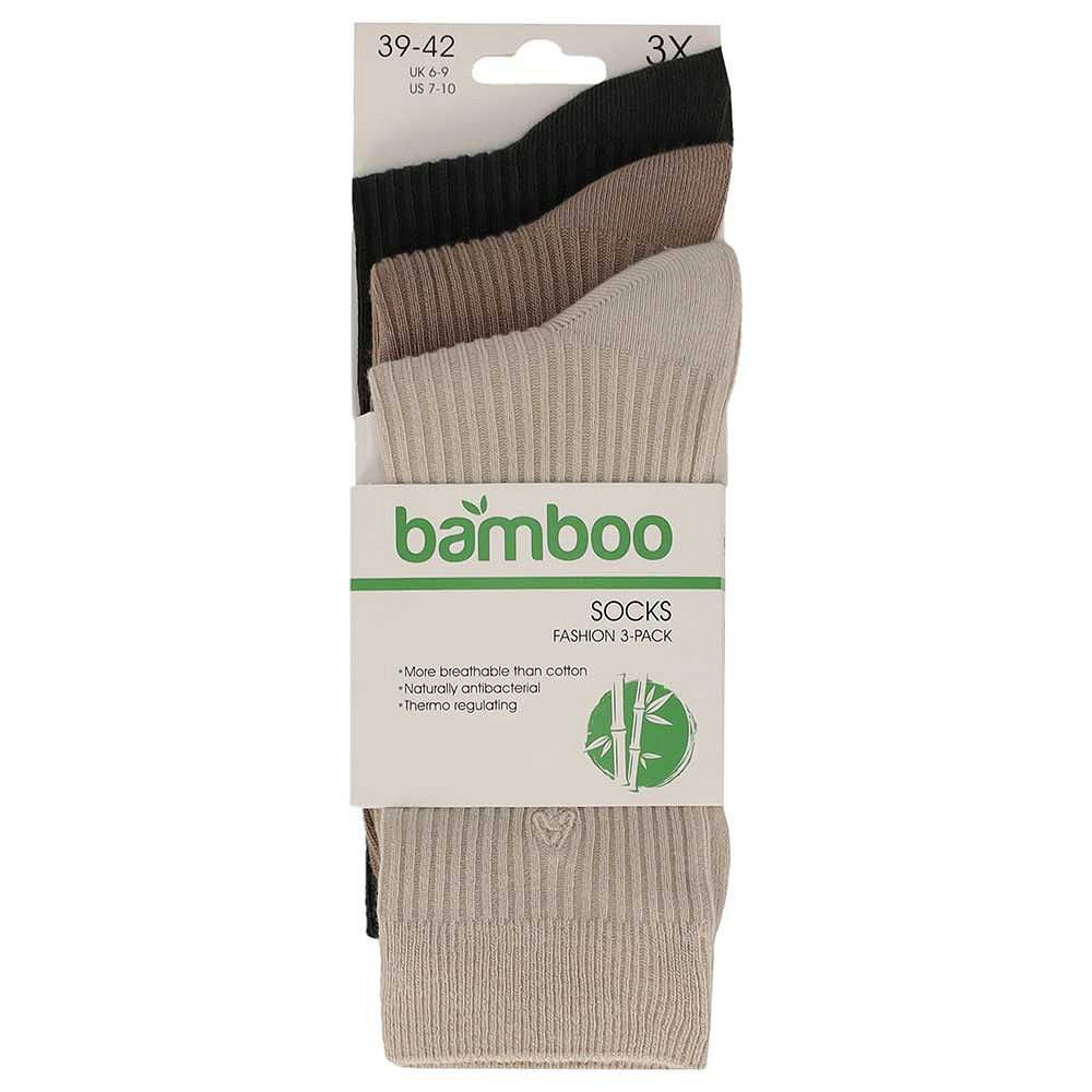 Bamboe sokken heren - 2 x 2 Rib - 3-Pack