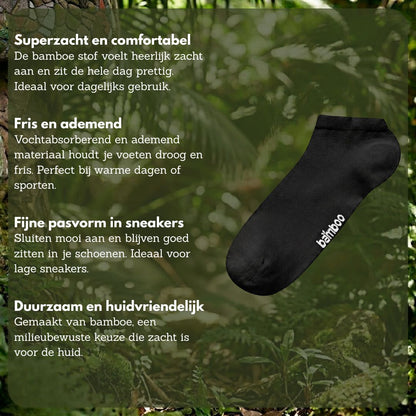 Bambusowe skarpetki treningowe basic - czarne - 3-pak