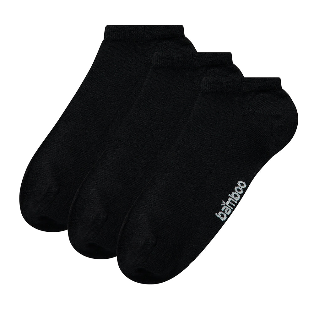 Bambus-Trainersocken basic - Schwarz - 3er-Pack