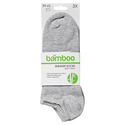 Bambus-Sneakersocken Basic – Schwarz – 3er-Pack