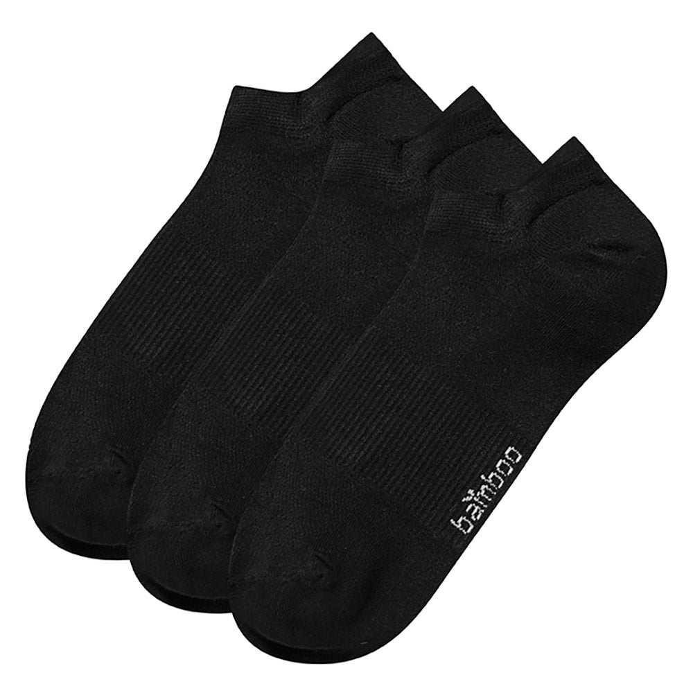 Bambus-Trainersocken mit Mash - Schwarz - 3er-Pack