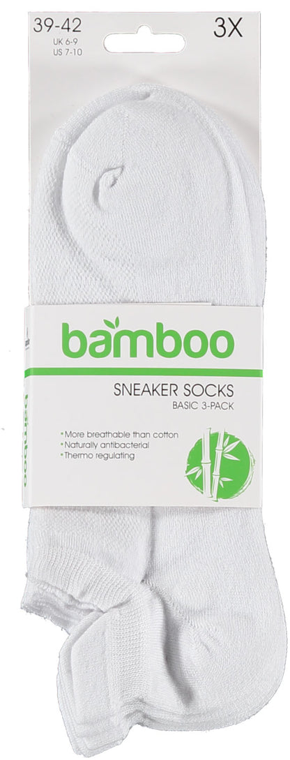 Bambus-Trainersocken mit Mash - Weiß - 3er-Pack