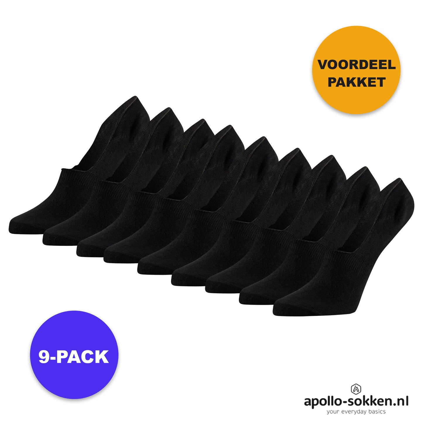 Bamboo Footies Basic – Schwarz – 3er-Pack