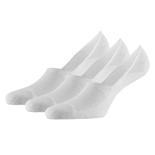 Bamboe footies met badstof zool - Wit - 3-Pak