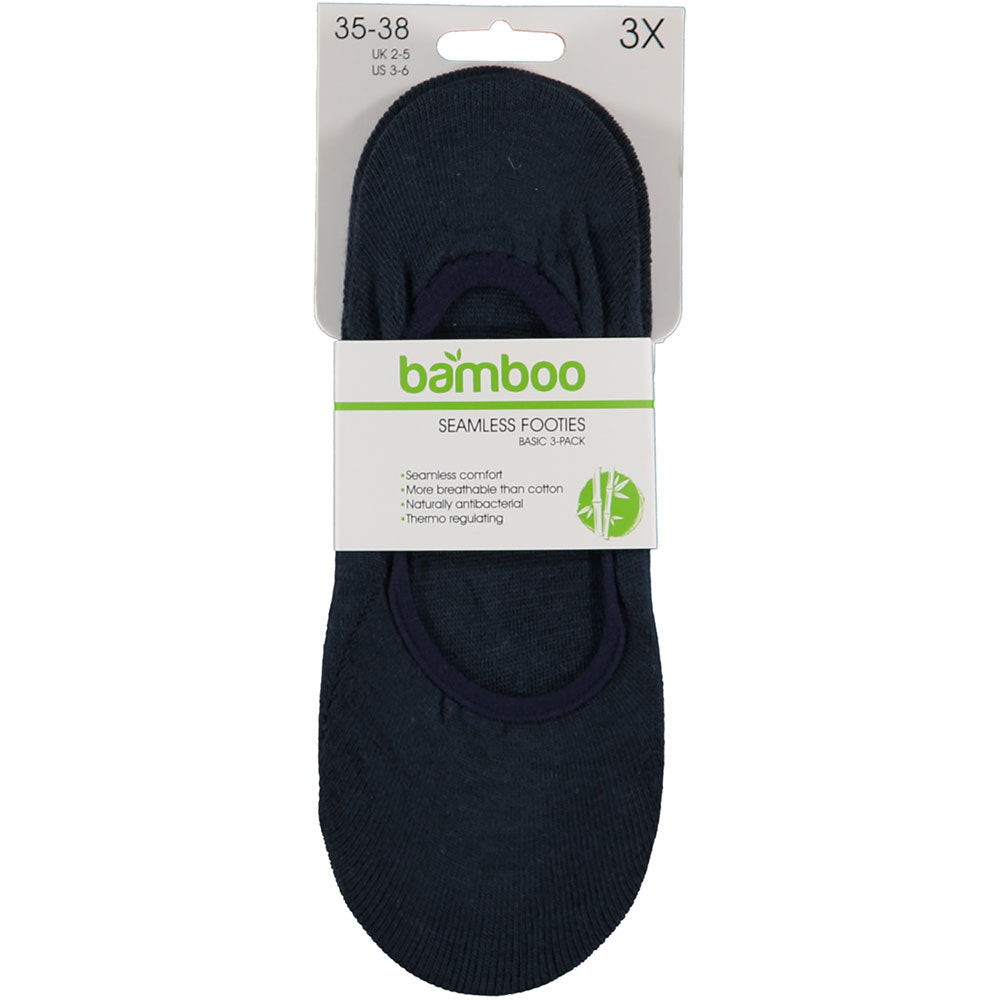 Bamboe Sneaker Footies - Navy Blauw - 3-Pak