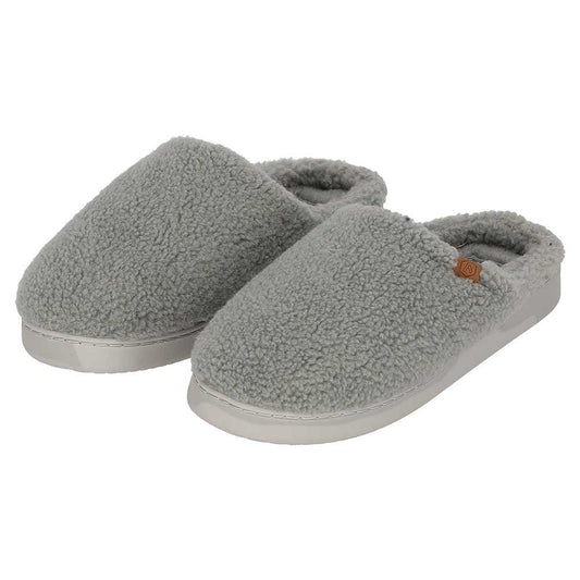 Pantoffels heren teddy wol - Grijs