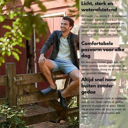 Chodaki ogrodowe męskie - Komfort - Czarny