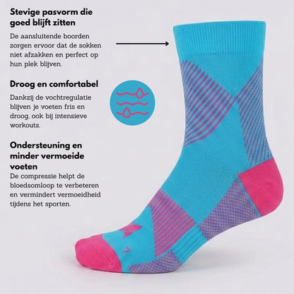 Chaussettes quart de compression sport - Paquet de 3 - Unisexe