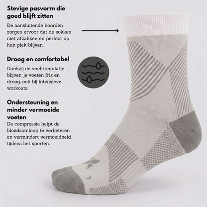 Sport compressie quarter sokken - 6-Pak - Unisex - Voordeel