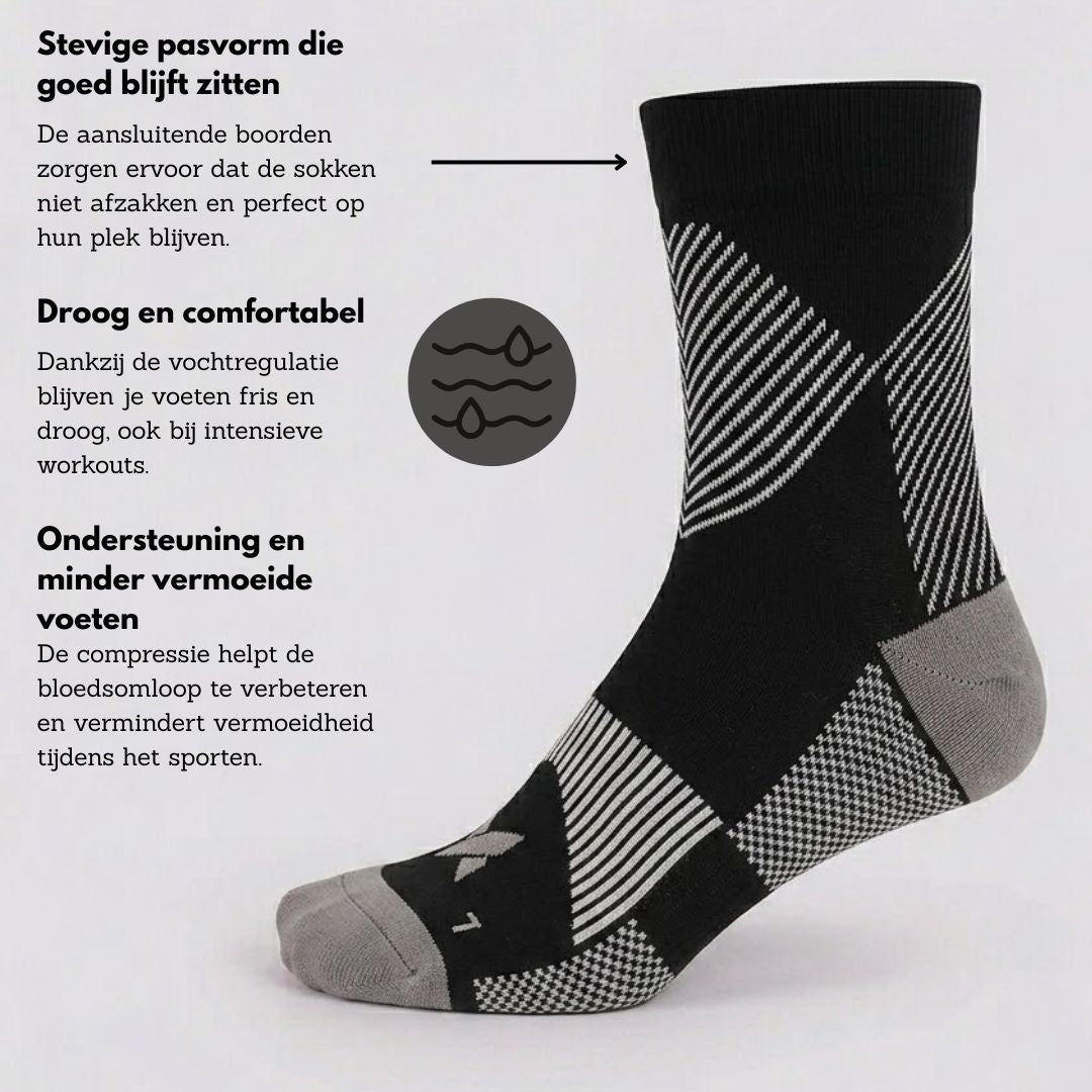 Chaussettes quart de compression sport - Paquet de 3 - Unisexe