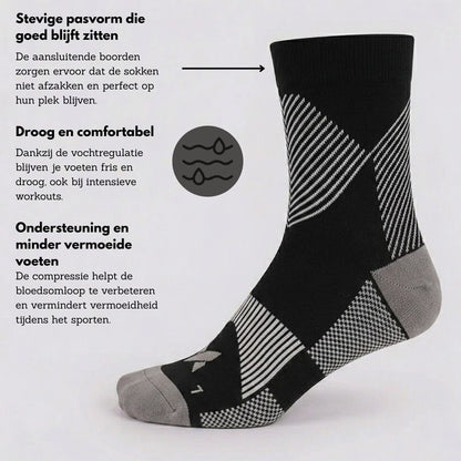 Chaussettes quart de compression sport - Paquet de 3 - Unisexe