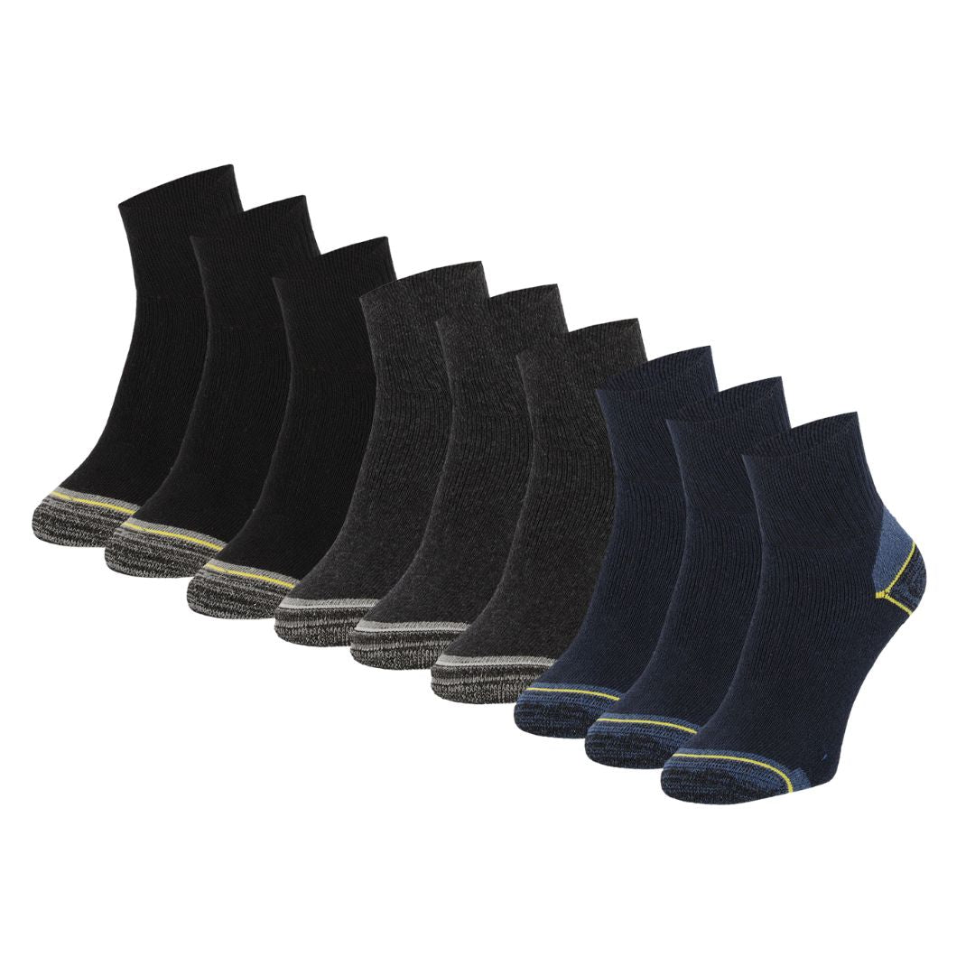 Quarter werksokken - Multicolor - 9-Pak