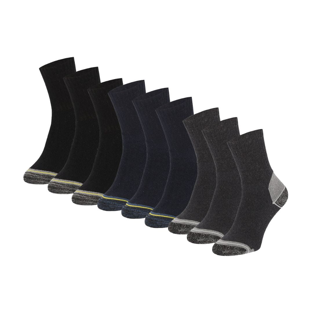 Arbeitssocken aus Baumwolle – Frotteesohle – Mehrfarbig – 3er-Pack