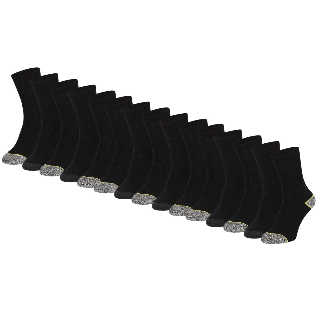 Arbeitssocken aus Baumwolle für Herren – Schwarz – 15er-Pack